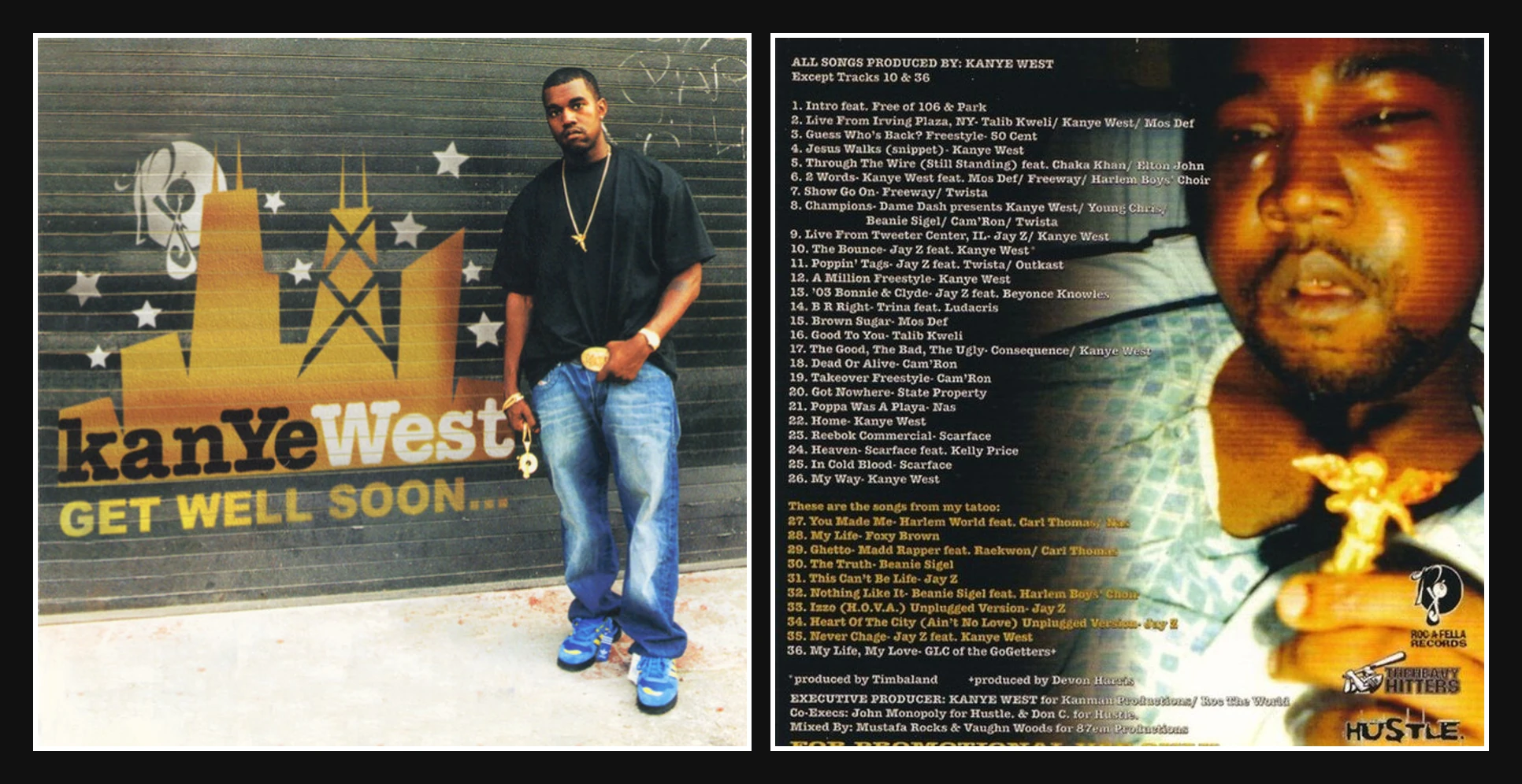 Get Well Soon... front and back cover, full 36-track listing on the reverse